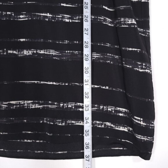 VINCE. Women's‎ Shadow Stripe Shift 100% SILK Mini Dress SMALL/P Black White - Picture 8 of 11